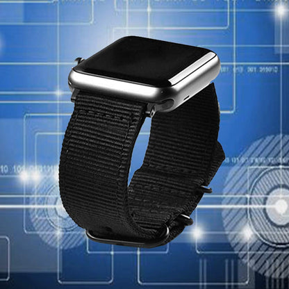 CNYMANY 20mm Universal Ballistic Watch Band, Nylon Canvas Woven Loop Replacement Strap Wristband Buckle Fastener Adjustable Closure for Smart-watch Sport Fitness Tracker - Black