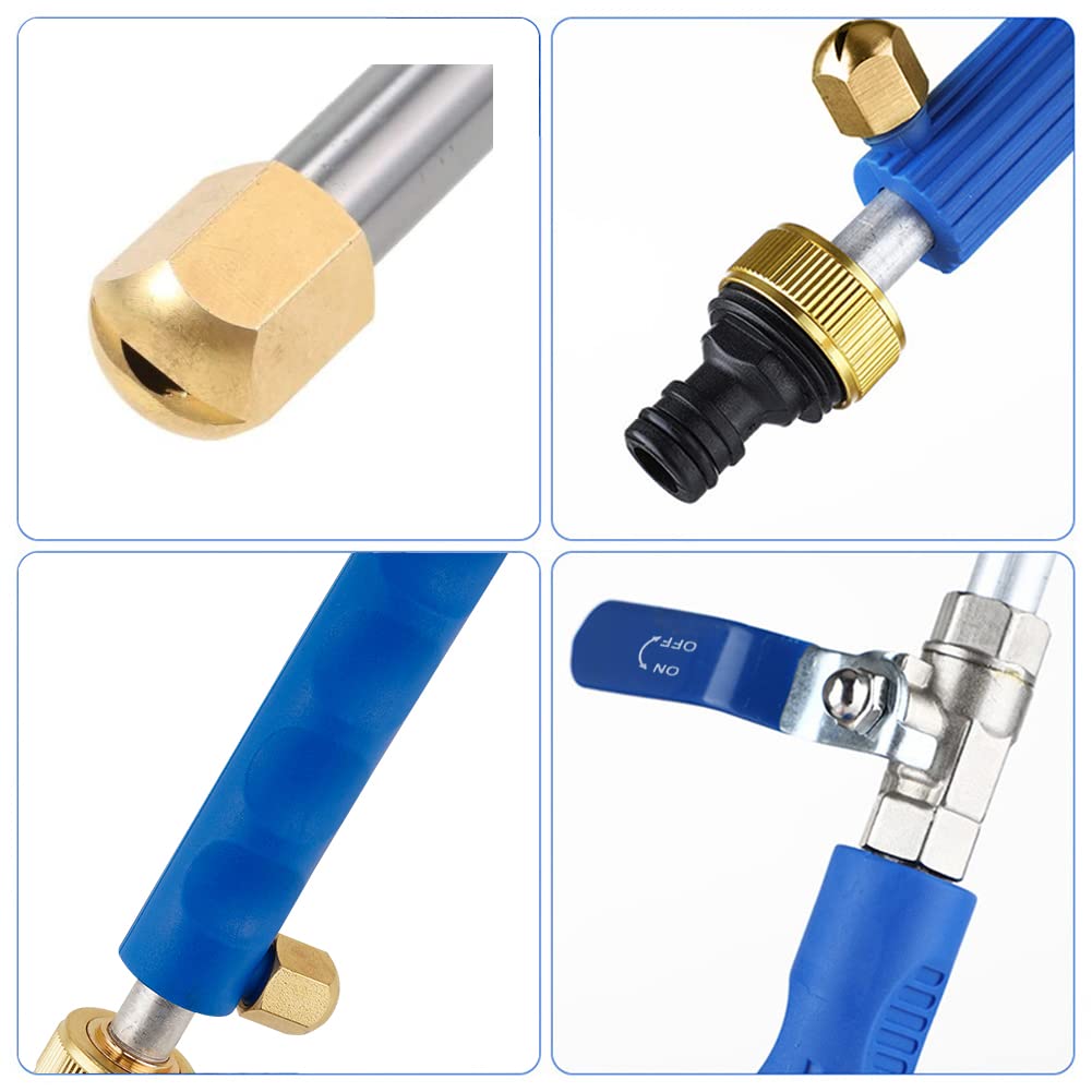 Jet Nozzle 2-in-1 High Pressure Power Washer, Watering Sprayer Cleaning Tool, Hydro Jet Nozzle Power Washer, Tool Pressure Washer Extension Wand with 3 Hose Nozzles for Garden Hose and Car Washing