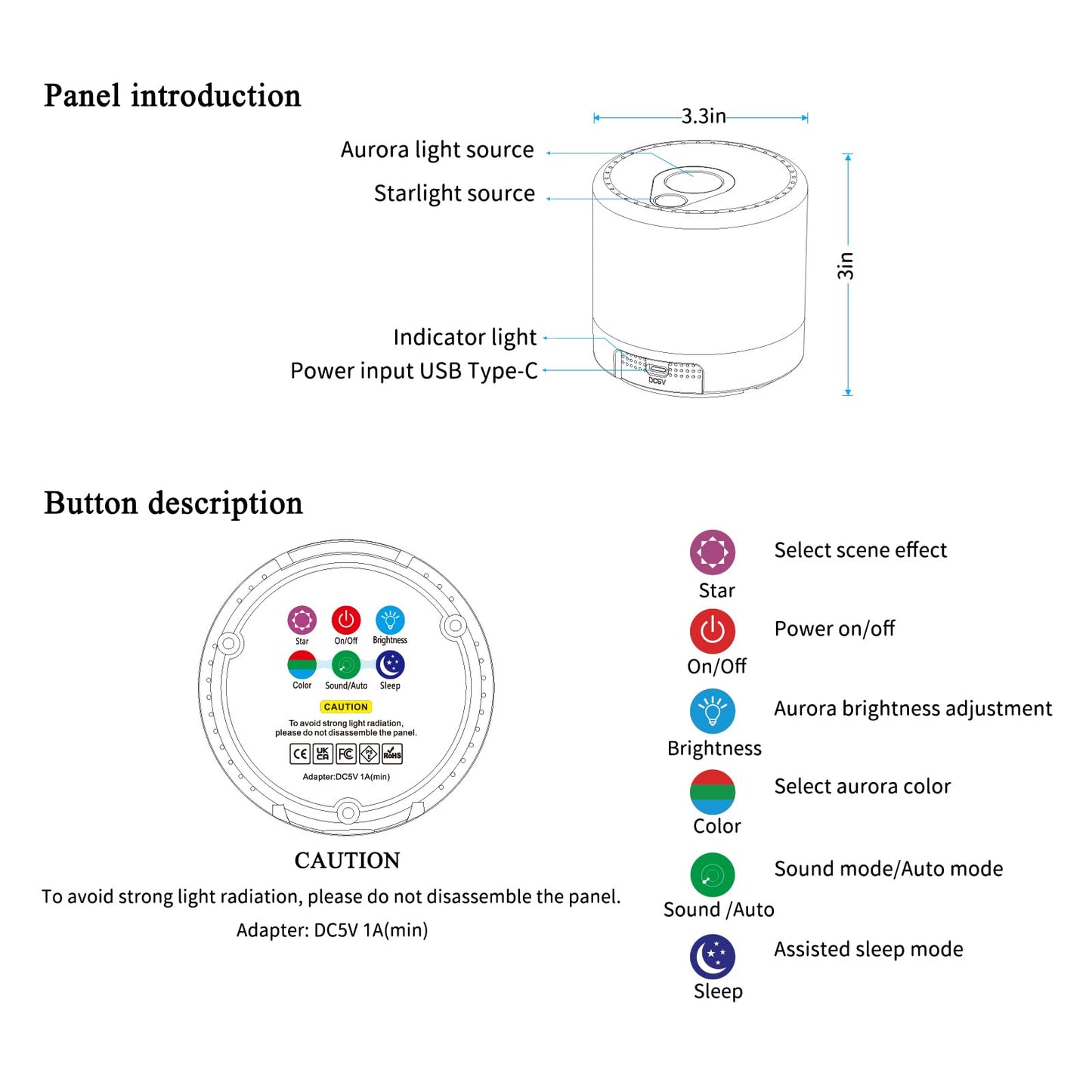 Galaxy Projector, Bedroom Star Projector, Galaxy Light Projector with Remote Control and Timer, Adjustable LED Light Colour, Brightness and Speed, Star Projector for Bedroom Parties.