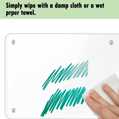 Acrylic Note Board Refrigerator Dry Erase Board Magnetic Clear 15”x11 Includes 4 Dry Erase Markers