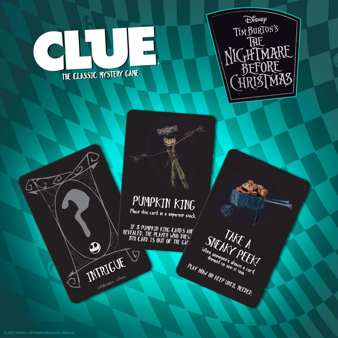 CLUE: Disney The Nightmare Before Christmas | Collectible Clue Game Based on Disney Classic Film | Officially-Licensed Game with Familiar Locations and Iconic Characters
