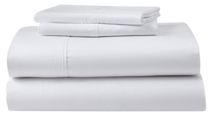 GhostBed Twin Cooling Supima Cotton and Tencel Luxury Sheet Set - Wrinkle Resistant with Deep Pockets, 3 Piece, White