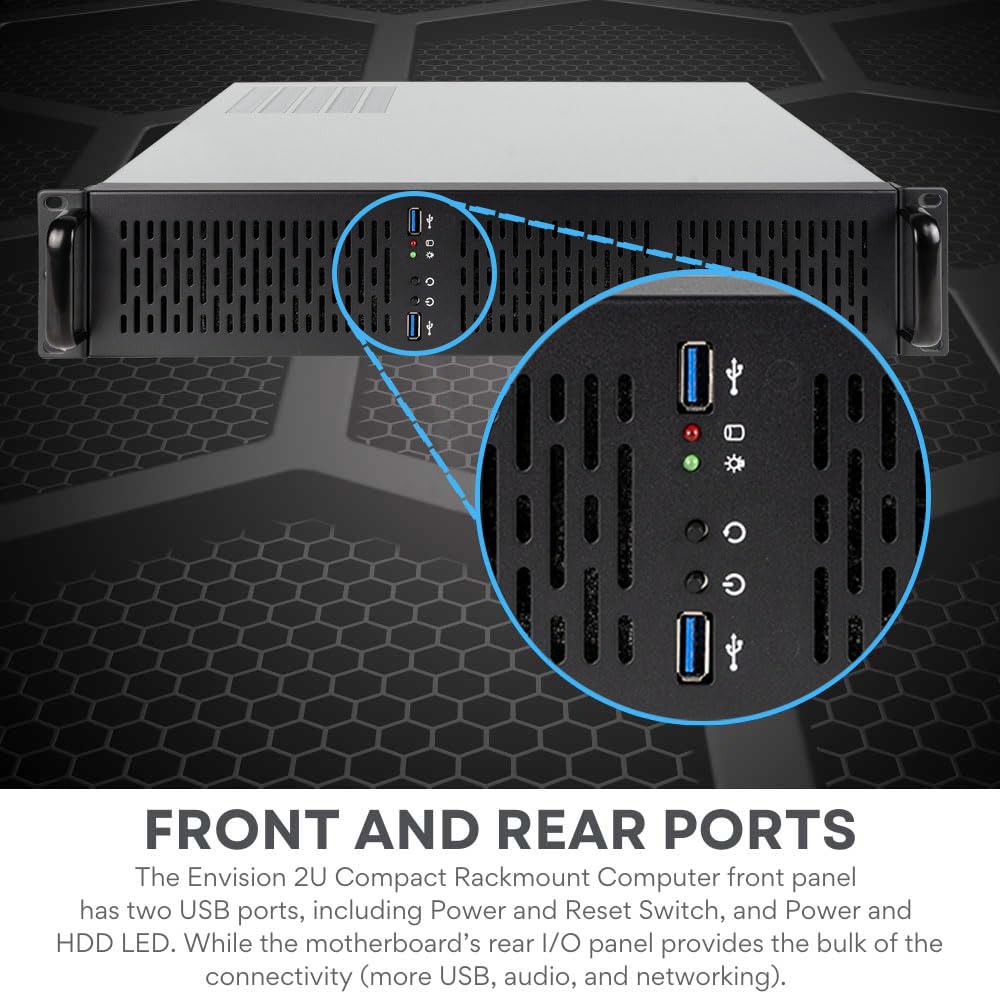 Quiet Rackmount Computer (Intel 10-Core 3.2-4.9GHz Ultra 7 265 CPU, 64GB DDR5 RAM, 1TB SSD, W11 Pro) - 2U Rack Mount Server or Workstation Desktop PC for Home or Business