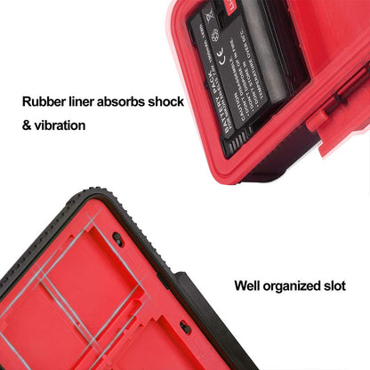 LENSGO Camera Battery Memory Card Case, Memory Card Hard Protector Case Water-Resistant Anti-Shock Compact Camera Battery Card Storage Box for 3 Camera Batteries 3 XQD or 3 CF Cards 6 SD Cards (Red)