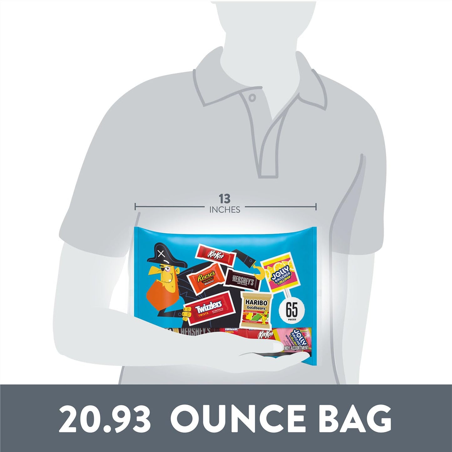 Hershey Miniatures Assorted Flavored, Halloween Candy Bag, 20.93 oz (65 Pieces)