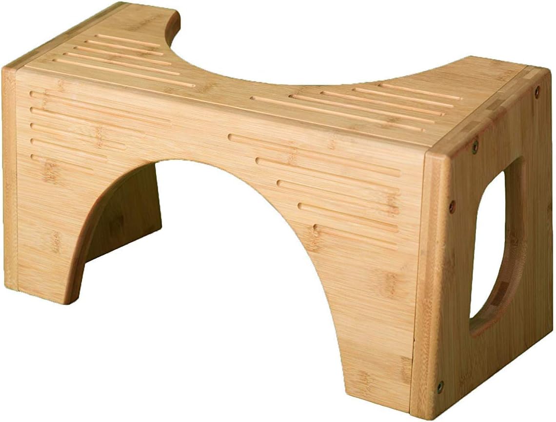 Squatty Potty The Original Toilet Stool - Bamboo Flip, 7" & 9" Height, Brown