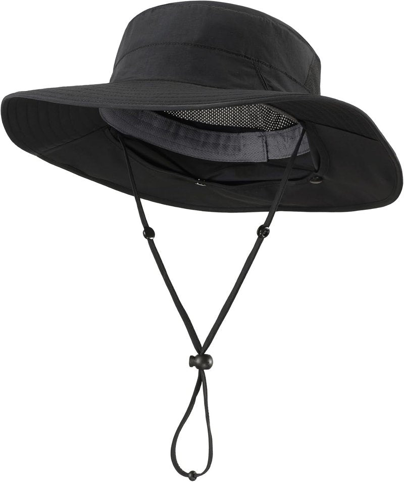 UPF 50+ Wide Brim Sun Hat with Neck Flap | Summer Bucket Hat for Gardening & Fishing