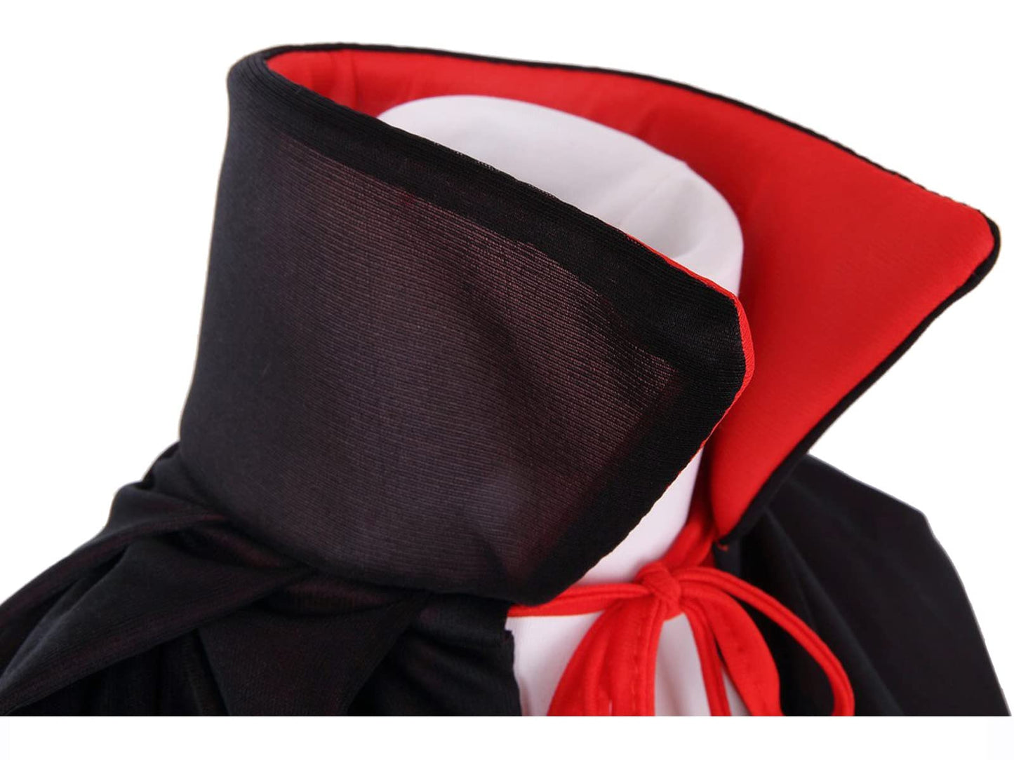 GRAJTCIN Vampire Costume Halloween Vampire Cape Adult Black and Red Cloak Men Reversible Stand Collar Masquerade Cape for Women 55"