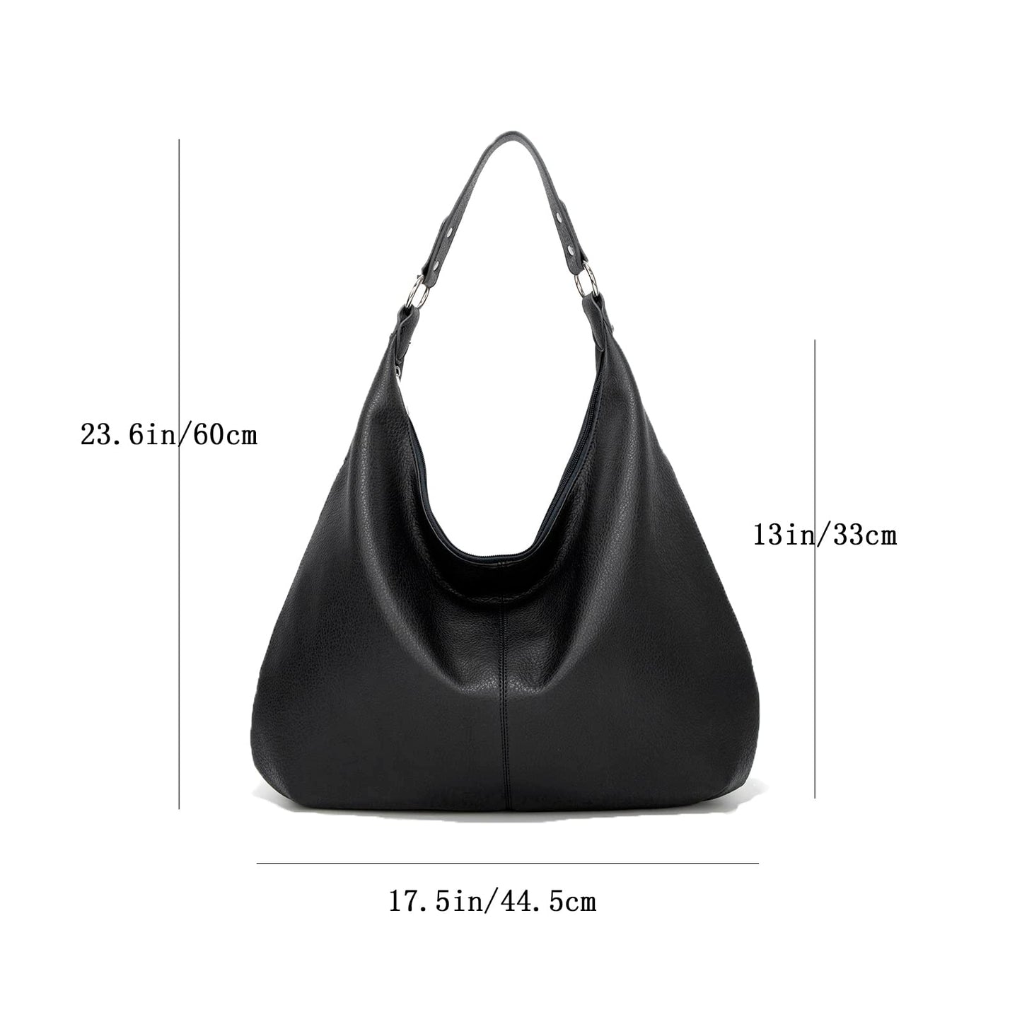 Ashioup Women's hobo Bags, Black, One Size