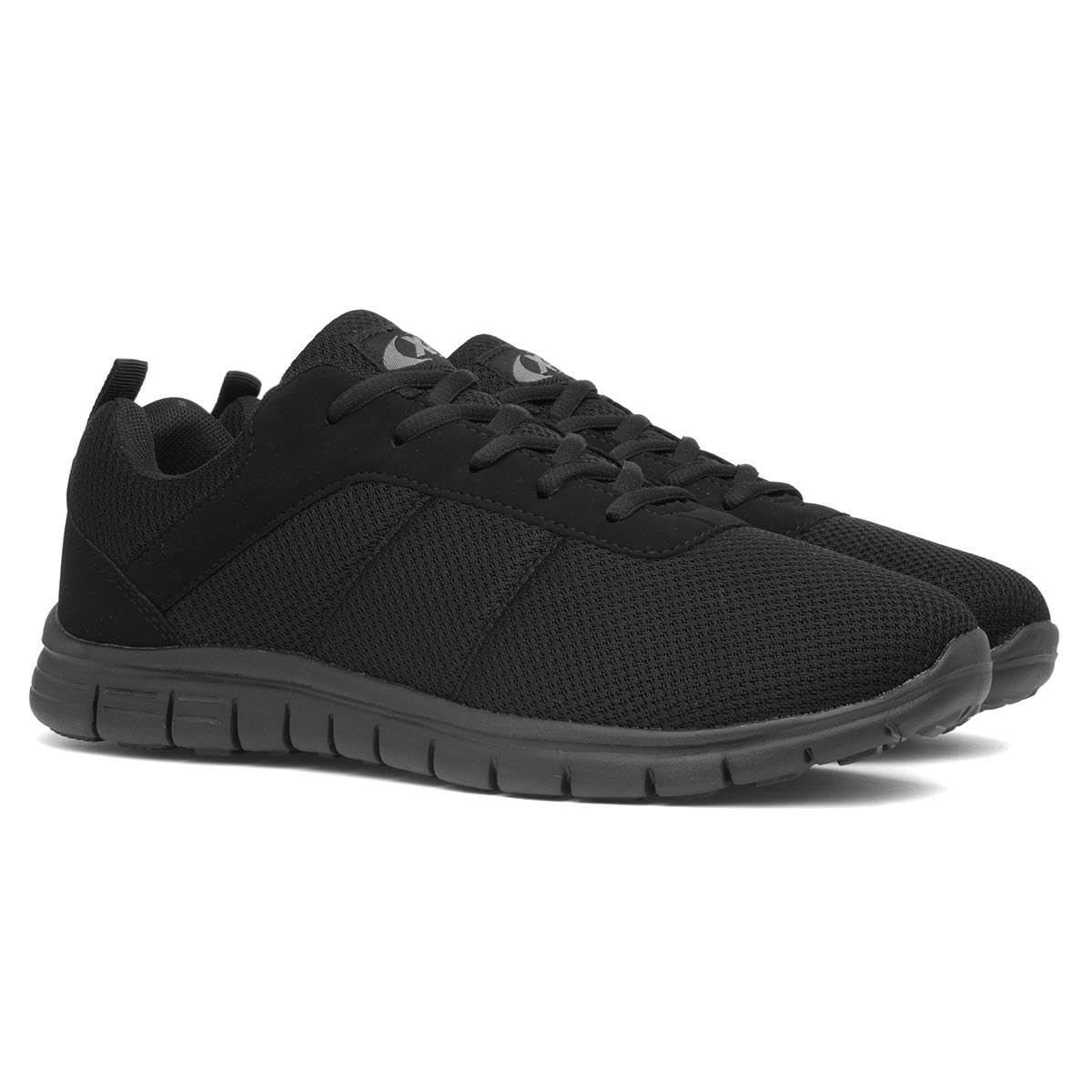Mens Black Lace Up Trainer - Size 9 UK - Black