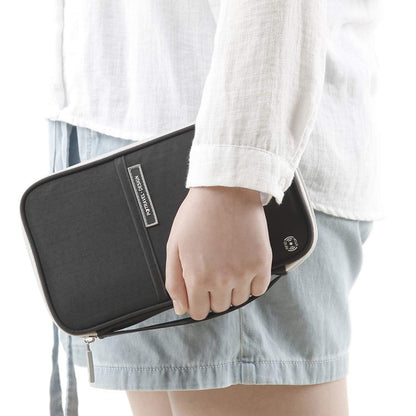 VanFn Family Passport Holder Travel Wallet RFID Blocking Travel Document Organiser Waterproof Holiday Passport Cover Men Women for ID Card, Credit Cards, Flight Tickets, Money, Coins (Black)