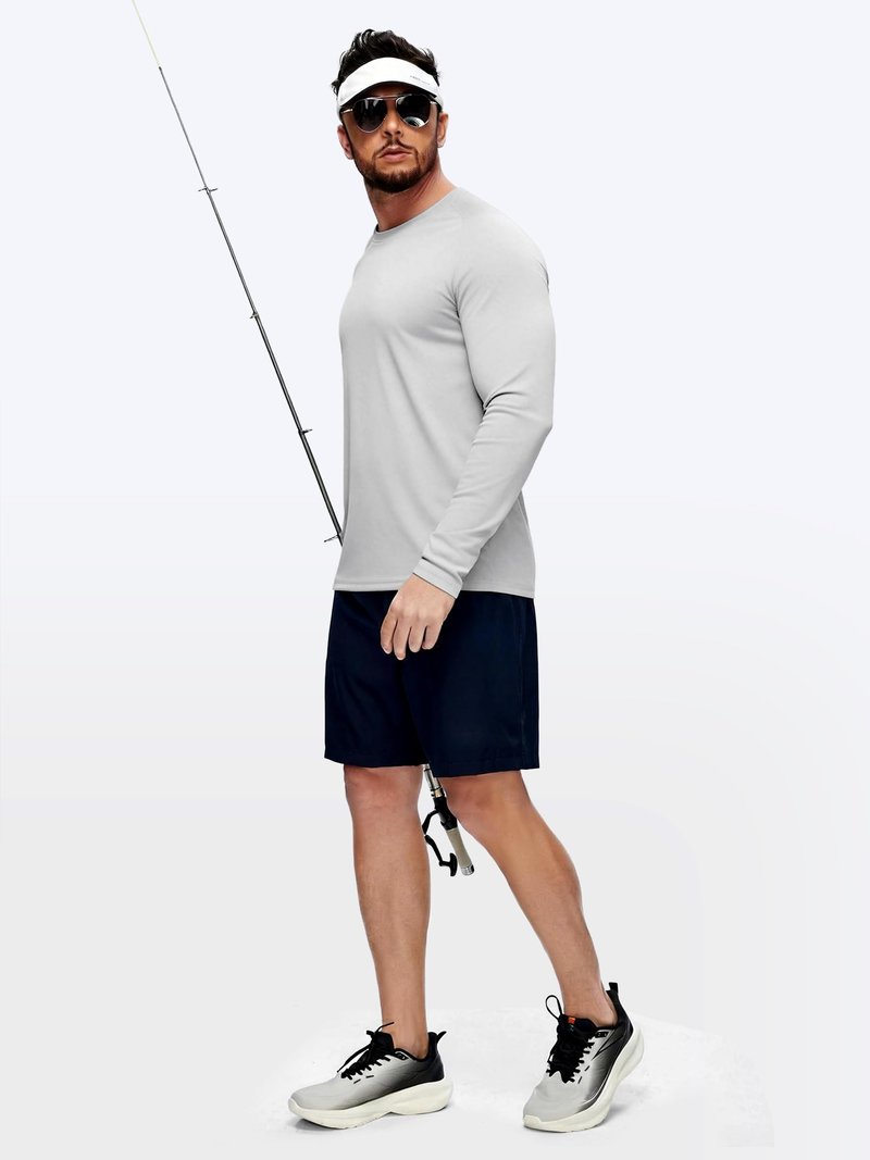 ZITY 5 Pack Long Sleeve Shirts for Men UPF 50+ UV Sun Protection Quick Dry Athletic Shirts for Fishing Running Workout Rash Guard