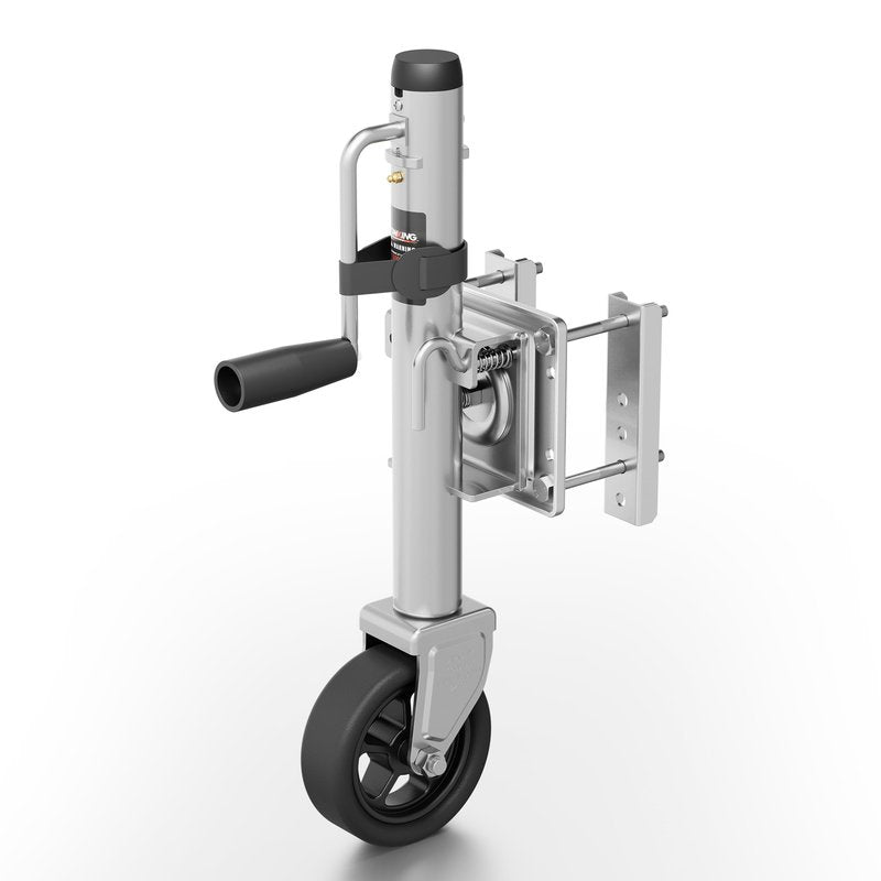 TOWKING Upgraded Spoke Wheel Trailer Jack, 10" Vertical Movement, 1500 lbs, for RV, Boat, Trailer and More, Black, Silver