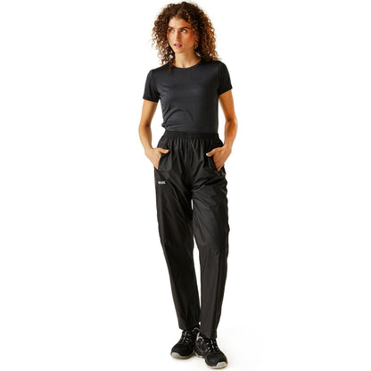 Regatta Womens Pack It Waterproof Over Trousers,Black-Medium