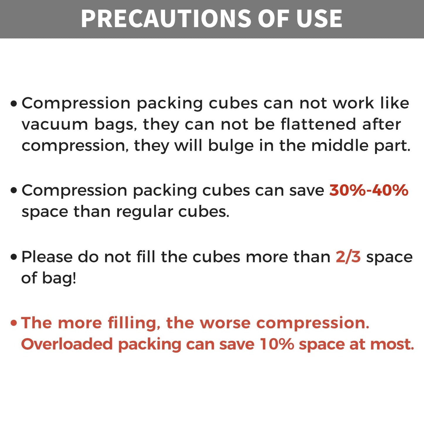 BAGAIL 4 Set/6 Set/8 Set Compression Packing Cubes Travel Accessories Expandable Packing Organizers (Cloth Pattern, 4-Black)