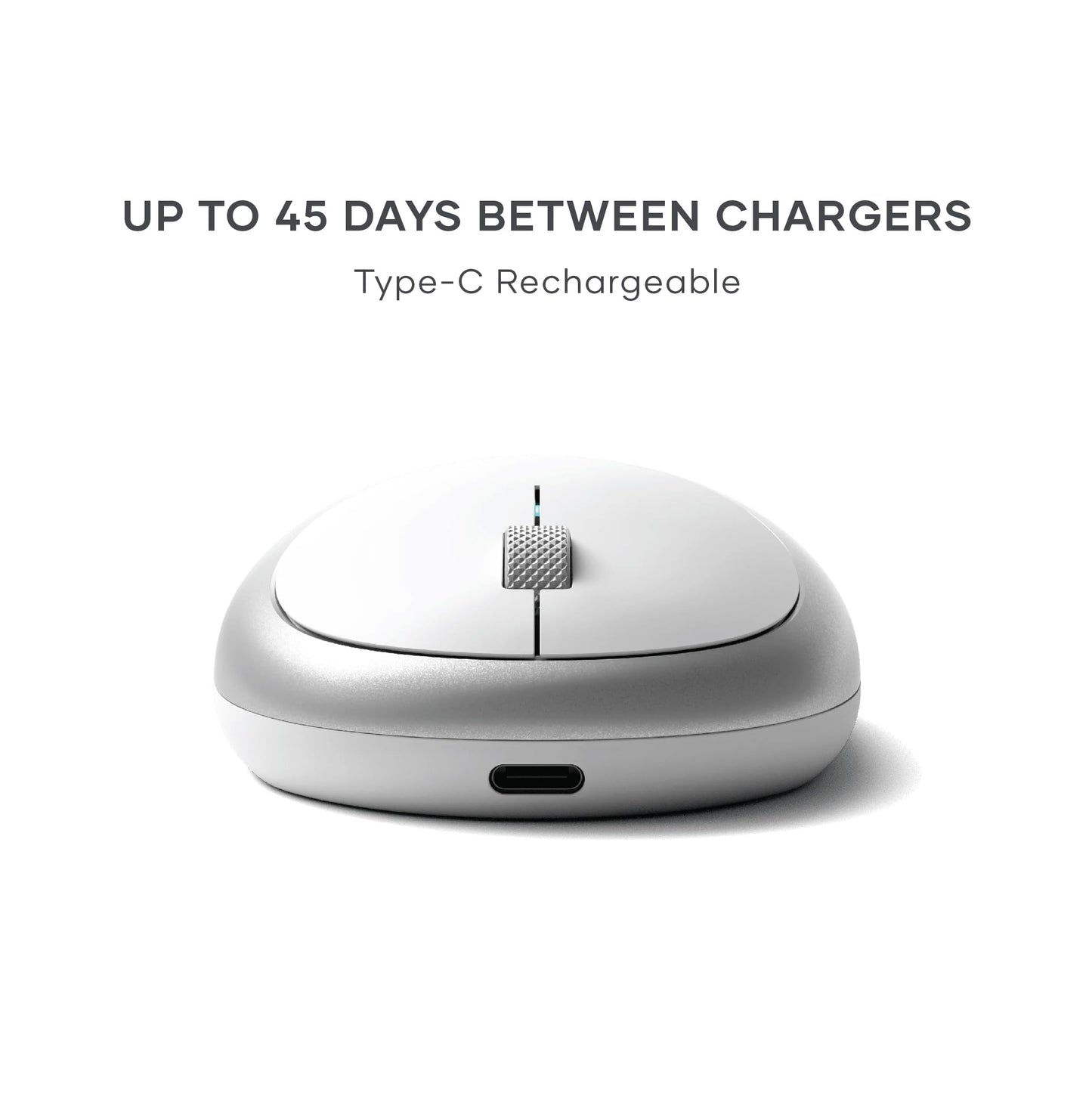Satechi M1 Wireless Bluetooth Mouse, USB-C Rechargeable, Compact & Portable, for MacBook Air/Pro M4, iPad Air/Pro M4/M3, iPad mini, Mac mini, iMac & Windows - Space Gray