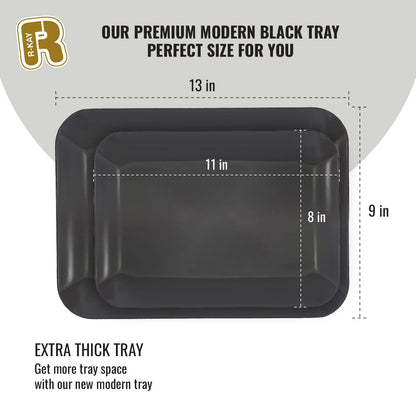 3 Pack Black Plastic Serving Tray for Party - Black Serving Tray 8 by 11 Inch - Dessert Trays for Food - Party Serving Trays for Entertaining