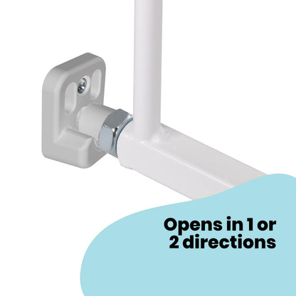 Safety 1st Wall Fix Extending, Safety Gate, Door and Stair Gate, Baby Gate also suitable for Dogs, Six Months to Two Years, Metal White (Pack of 1)