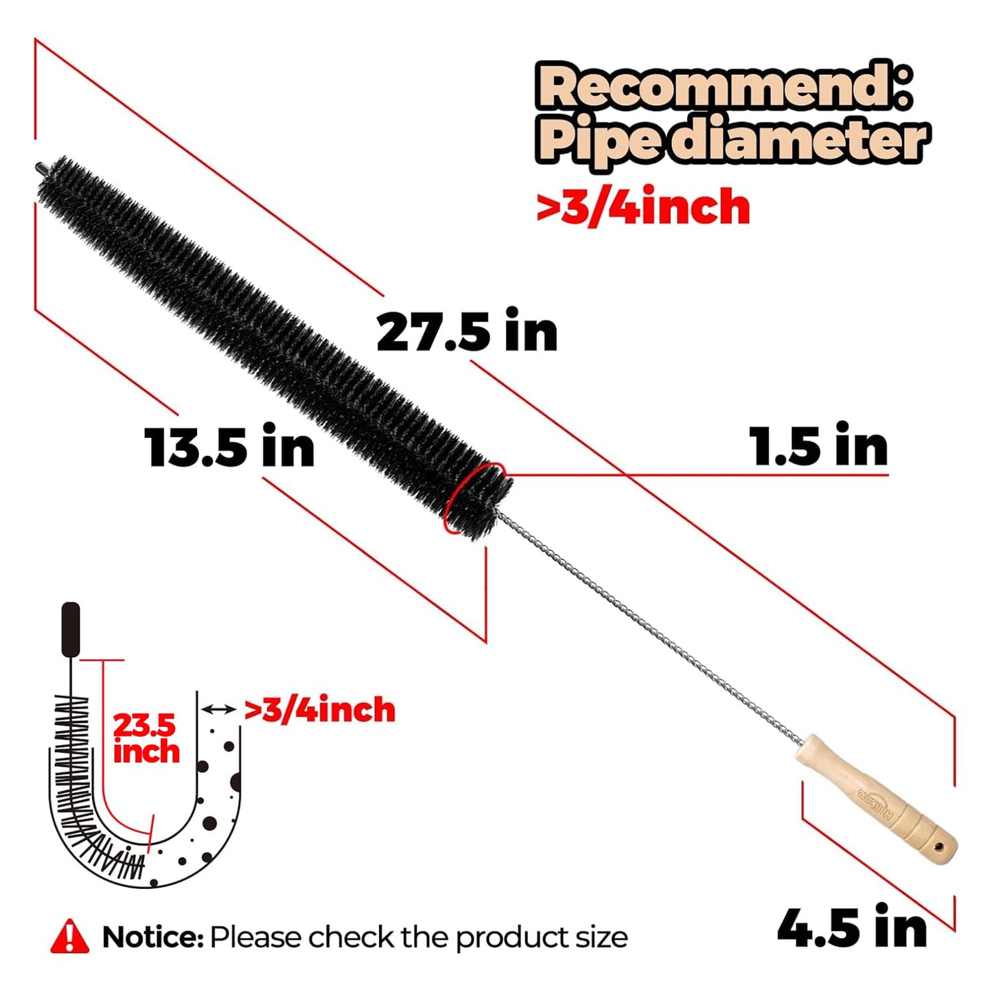 Holikme Dryer Vent Cleaner Kit 2 Pack - Household Cleaning Supplies 304 Stainless Steel Dryer Lint Brush Home Essentials for Lint Trap Dust Vacuum Brush