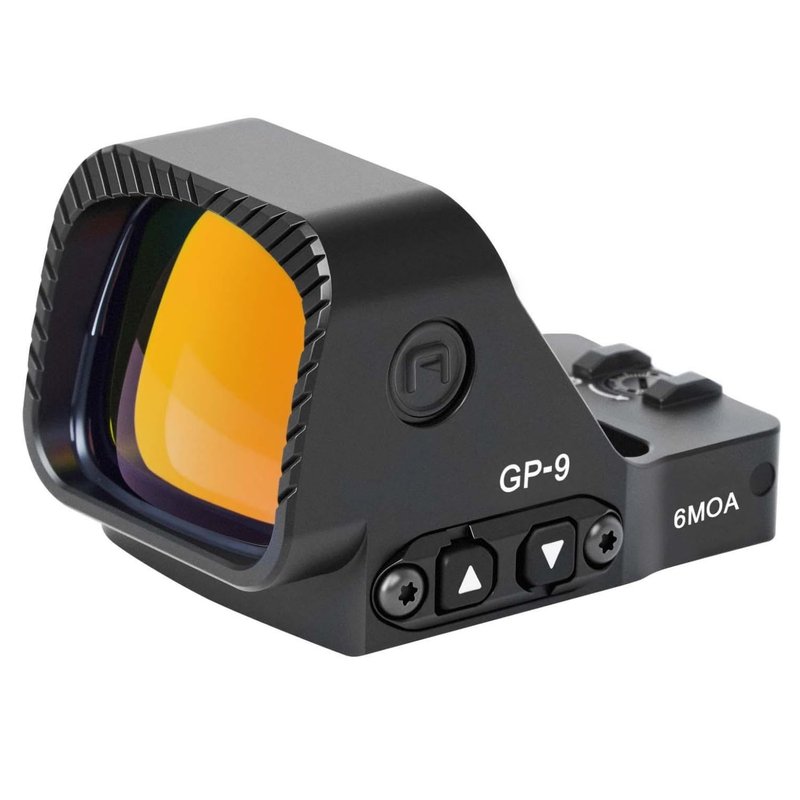 GOWUTAR GP-9 Large Window Red Dot Sight, 6 MOA Reflex Sight for RMR Footprint, Motion Awake, Rugged Aluminum IPX7 Waterproof Competition-Ready Optic