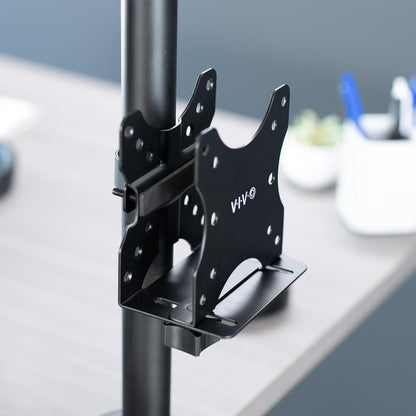 VIVO Adjustable Thin Client Mini PC Mount Bracket, CPU VESA Under Desk and Monitor Arm Computer Holder, Black, MOUNT-PC05C
