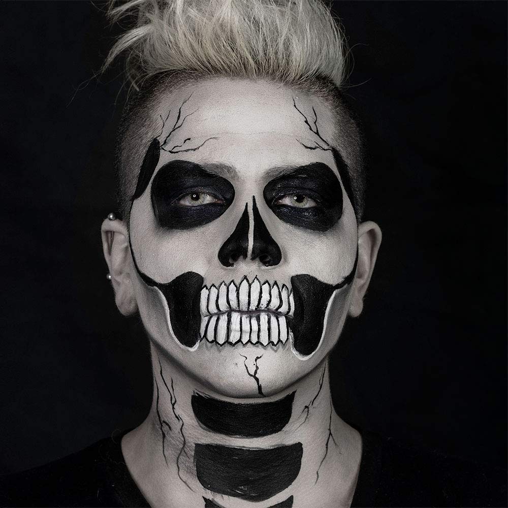 Mehron Makeup Premium Character Kits| Makeup Kits for Halloween & Cosplay| Made in the USA | Complete Kit | Includes all Tools & Instructions on How to Create the Look | (Skeleton)