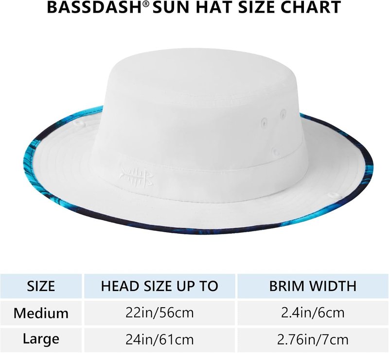 BASSDASH UPF 50+ Foldable Lightweight Bucket Hat | Patterned Sun Protection for Fishing & Hiking