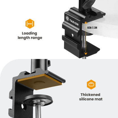 TARION Desk Camera Mount Stand Heavy Duty Articulated Camera Arm Articulating Table Mount Camera Stand Adjustable Flexible Gear Joints TKA01-L