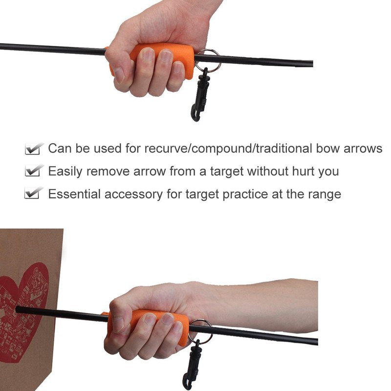 KRATARC Archery Arrow Puller Target Remover Gripper with Belt Clip (Orange-4pcs)