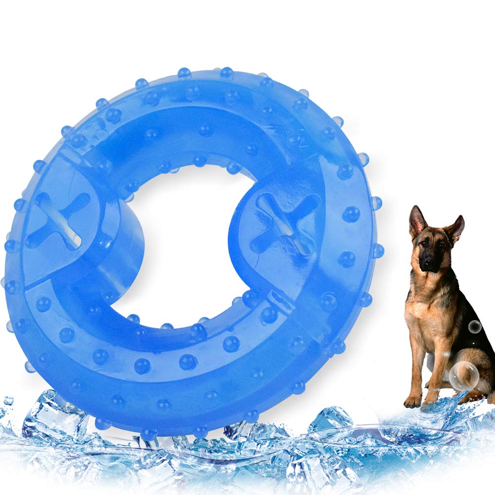 Cdipesp Dog Cooling Toy Puppy Teething Ring Freeze Dogs Chew Toy for Summer Tough Robust Pet Toys Dog Ice Teething Toys for Puppies
