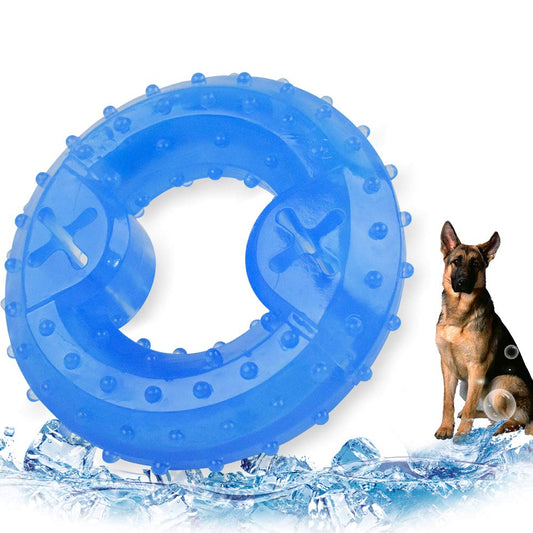 Cdipesp Dog Cooling Toy Puppy Teething Ring Freeze Dogs Chew Toy for Summer Tough Robust Pet Toys Dog Ice Teething Toys for Puppies