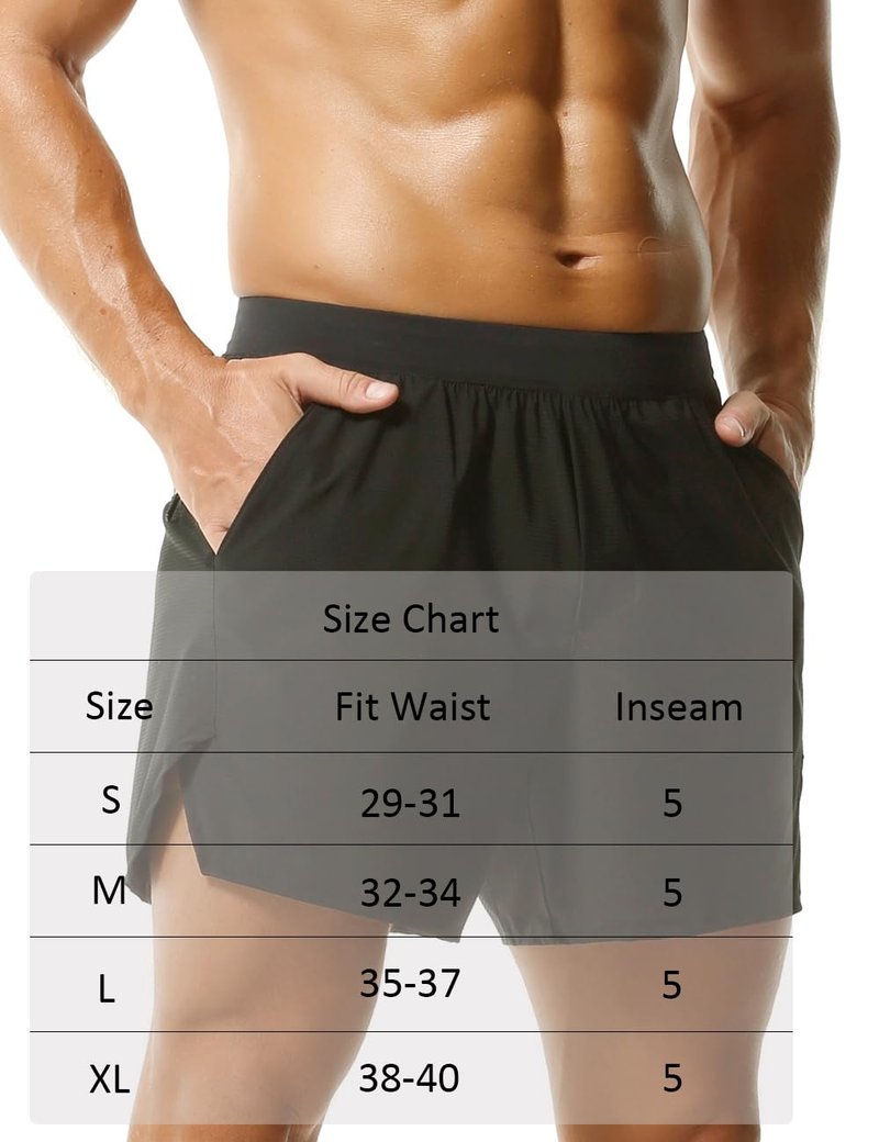 Rexcyril Men's Gym Workout Running Shorts 5 Inch Quick Dry Athletic Bodybuilding Shorts with Zipper Pockets, ArmyGreen/Black, Small