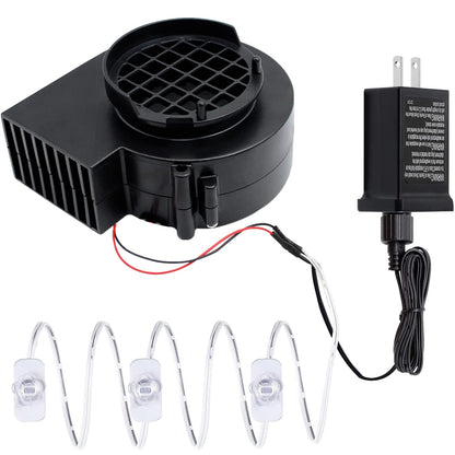 Air Blower for Inflatables 12V 0.8A Fan Blower Replacement with 3 LED Lights for Garden Yard Inflatable Decor Halloween Christmas Holiday Inflatables (Air Blower 0.8A)