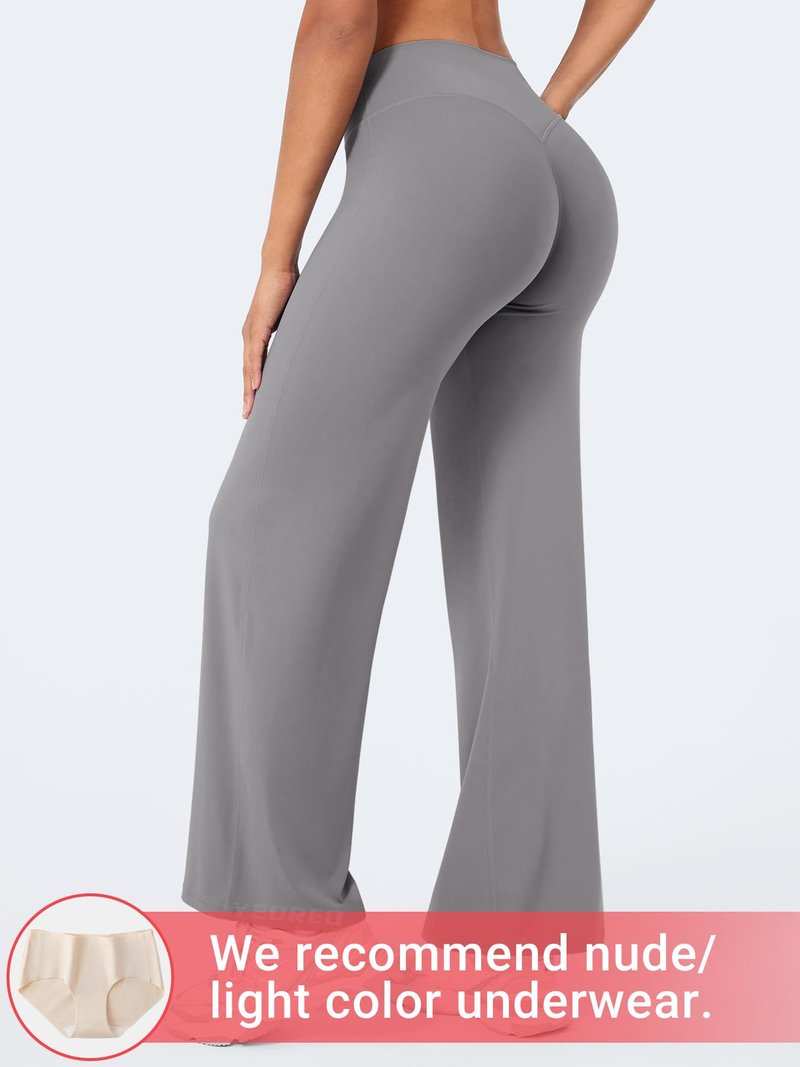 YEOREO Workout Leggings Womens No Front Seam Straight Leggings 29" High Waist Buttery Eddiy Gym Yoga Pants Gray XL