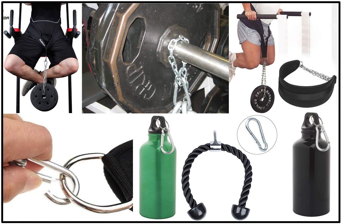 Branded Boards Black & Silver Zinc-Galvanized Heavy Duty Bushcraft Carabiner Spring Snap Clip Link Hooks 200-500lb Load 2, 6 & 12 Packs (Silver-7cm-12 Pack)