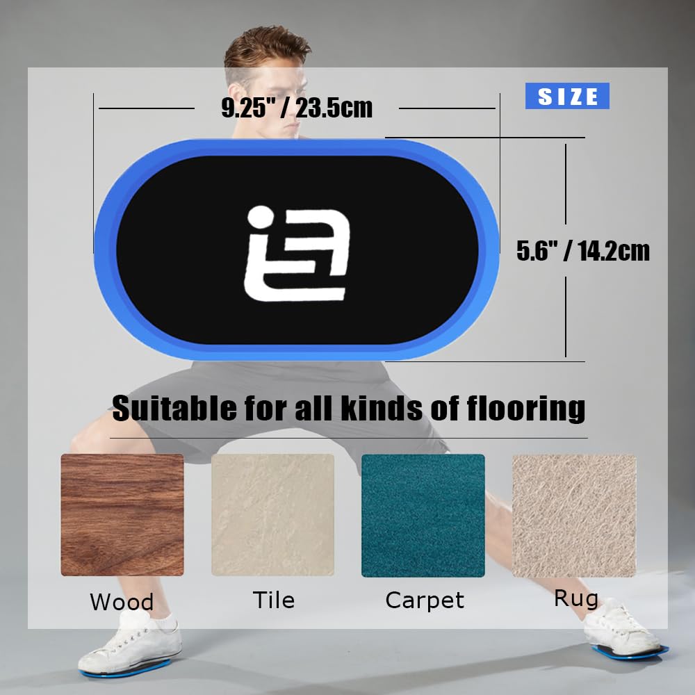 Ehsyxslx Blue Gliding Discs Core Sliders(Curved Arc) Smooth Use On Carpet Floor Exercise Sliders Equipment.Compact Core Gliders for Home Gym - Fitness Equipment & Full-Body Workout Accessories