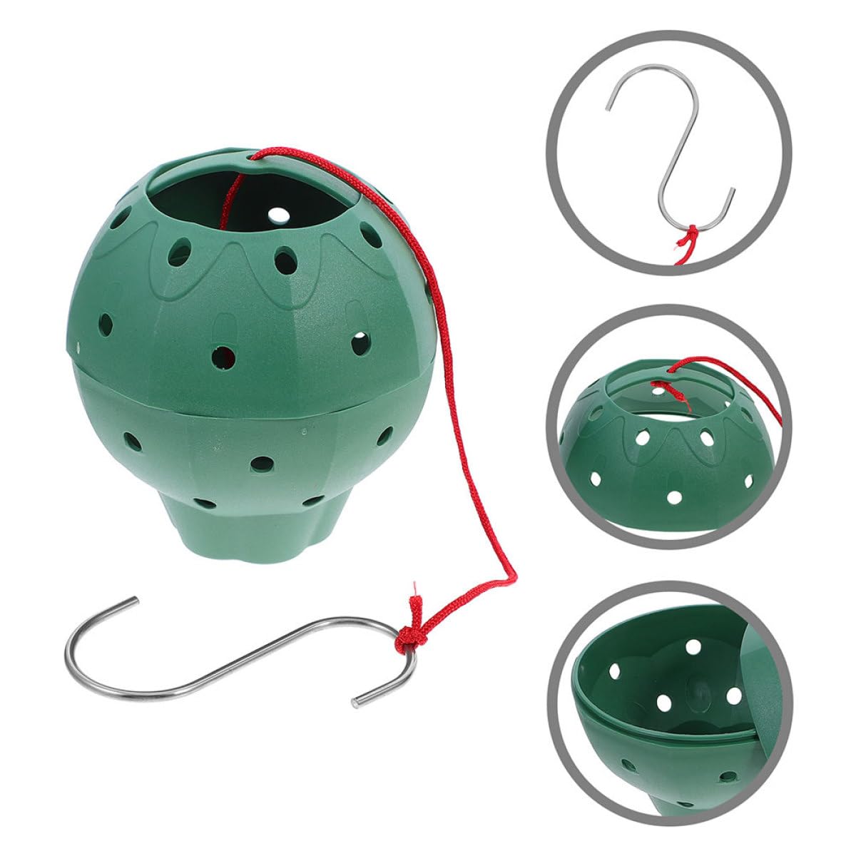 UKCOCO 5pcs Hanging Multi-Hole Plastic Planters for Succulents and Orchids, Strawberry Shape with Side Openings, Seedling Nursery Pots for Indoor Outdoor Gardening