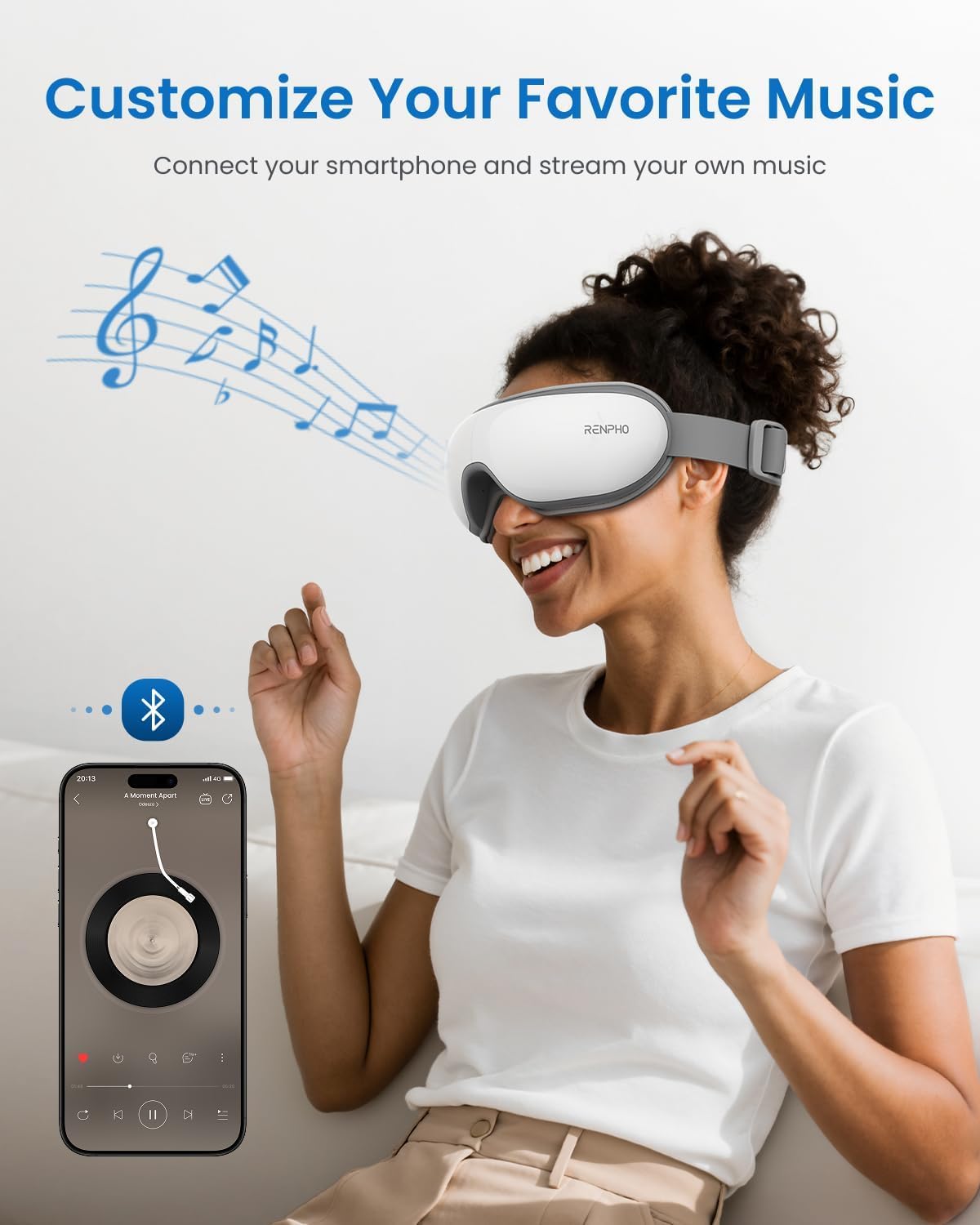 RENPHO Eye Massager with Heat, Valentines Day Gifts for Her Him Birthday Gifts for Women Mom, FSA Eligible HSA Eye Mask for Migraine,Sleep Mask for Dry Eyes Relax, Handheld Massager Eyeris 1