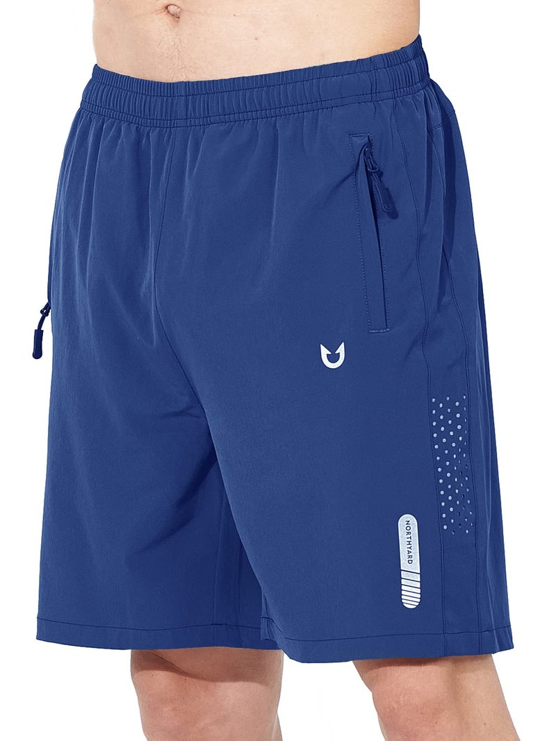 NORTHYARD Men's Athletic Running Shorts Gym Workout 7"/9"/5" Quick Dry Lightweight Sports Basketball Tennis 3 Zipper Pockets RoyalBlue XL