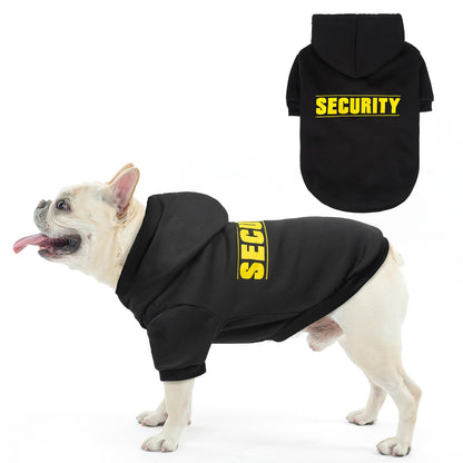 SCENEREAL Security Hoodie Sweaters for Small Medium Large Dogs, Halloween Costume Brushed Fleece Clothes With Hat, Soft Warm Winter Coat With Leash Hole for All Weather, M