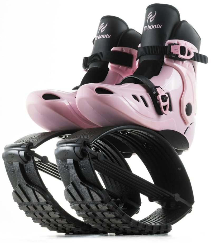 FIT BOOTS for Women Exercise - Premium Moon Shoes for Jumping, Kangaroo Shoes for Training, Cardio & Fun, Joint-Friendly, Rebounder Jumps Boots for Adults & Kids, Bouncy Workout (Pink-XS-100/150Lbs)