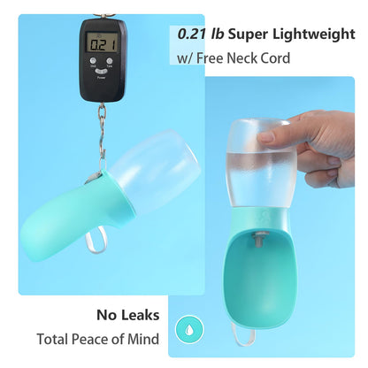 Kalimdor Dog Water Bottle,Leak Proof Portable Puppy Water Dispenser with Drinking Feeder, Dog Walking Accessories for Pets Outdoor Walking, Hiking, Travel, Food Grade Plastic