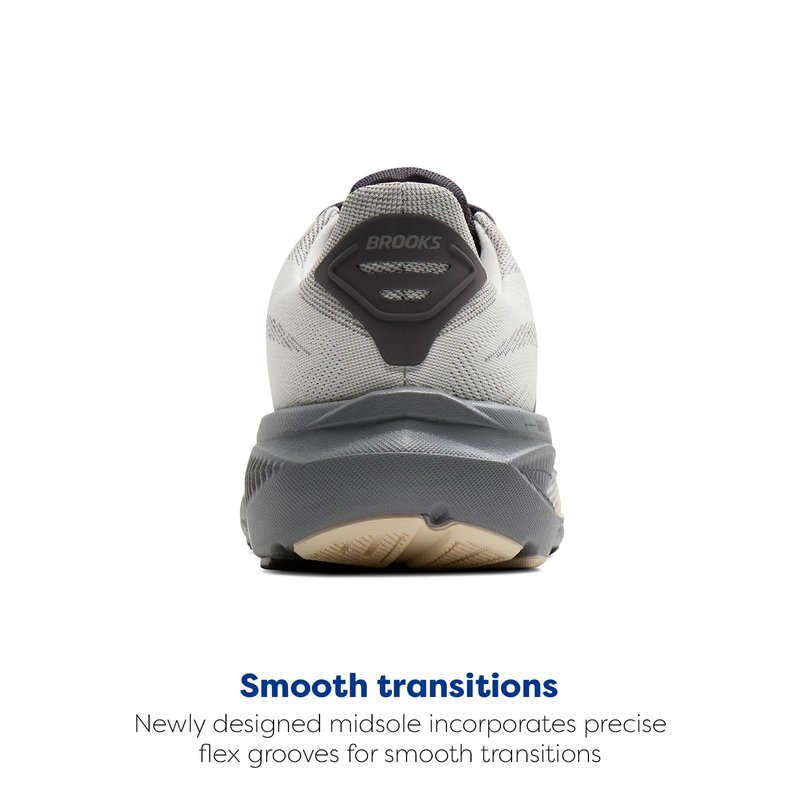 Brooks Men’s Ghost 17 Neutral Running Shoe - Vaporous Grey/Primer/Sand - 15 Medium