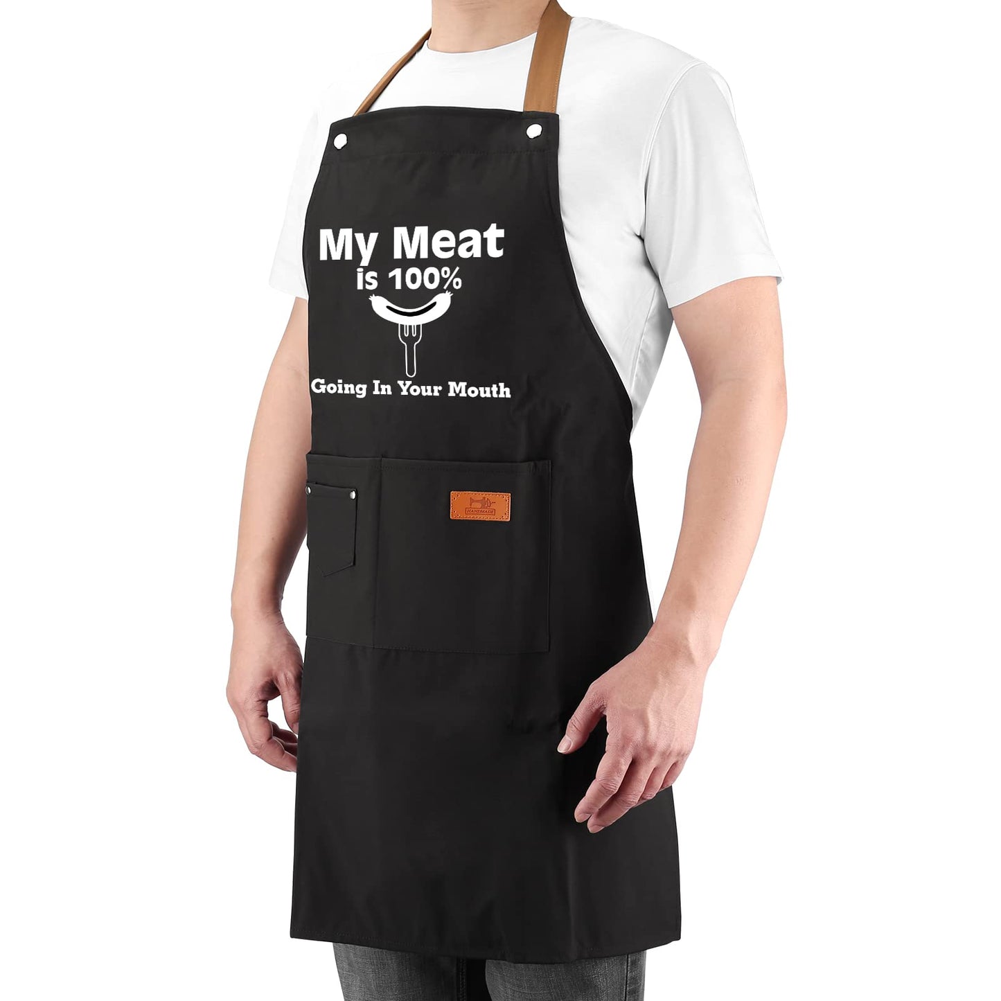 HBESTIE Gifts for Boyfriend, Husband Gifts from Wife, Christmas, Birthday Gifts for Men, Naughty Gifts for Him, Anniversary Mens Funny Gifts Gag Gifts - Kitchen Chef Apron w Pockets