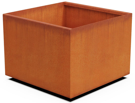 24-Inch Corten Steel Square Planter – Large Outdoor Metal Garden Box | 18" High, Heavy Duty Rustic Design | Made in USA