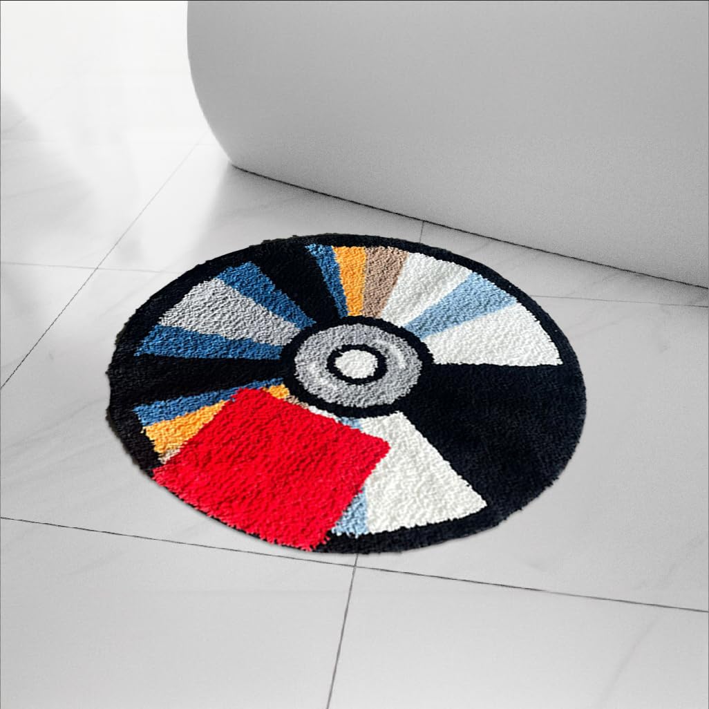 Luxape cd Rug - Hypebeast y2k Rug - Handmade Tufted Decor - Handmade & Premium- 28in (70cm) - Aesthetic Room Decor - Preppy bathmat - Designer Rugs Cd