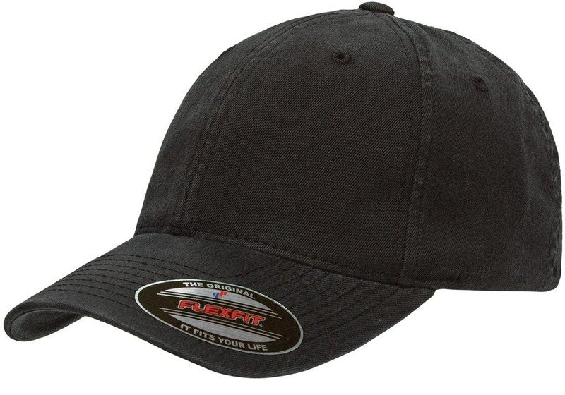 Flexfit Low Profile Garment Washed Cotton Cap (Black, L/XL Fitted (7 1/4" - 7 5/8"))