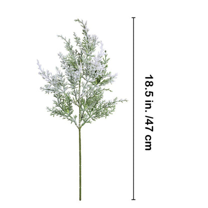 6 Pack Snowy Artificial Cedar Picks Stems Frosted Faux Cedar Spray Christmas Cedar Greenery Branches for Holiday Season Floral Arrangement Centerpiece Winter Wedding Decorations 20" Tall