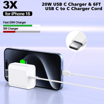 Fast Charger iPhone,i Phone Charge Cable,3Pack iPhone Charger Fast Charging 6Foot Phone Charging USB C Charge Adapter 6FT Type C to Lightning Cable for iPhone 14 Pro Max/14 Plus/13/12 Mini/11/10/XS/SE