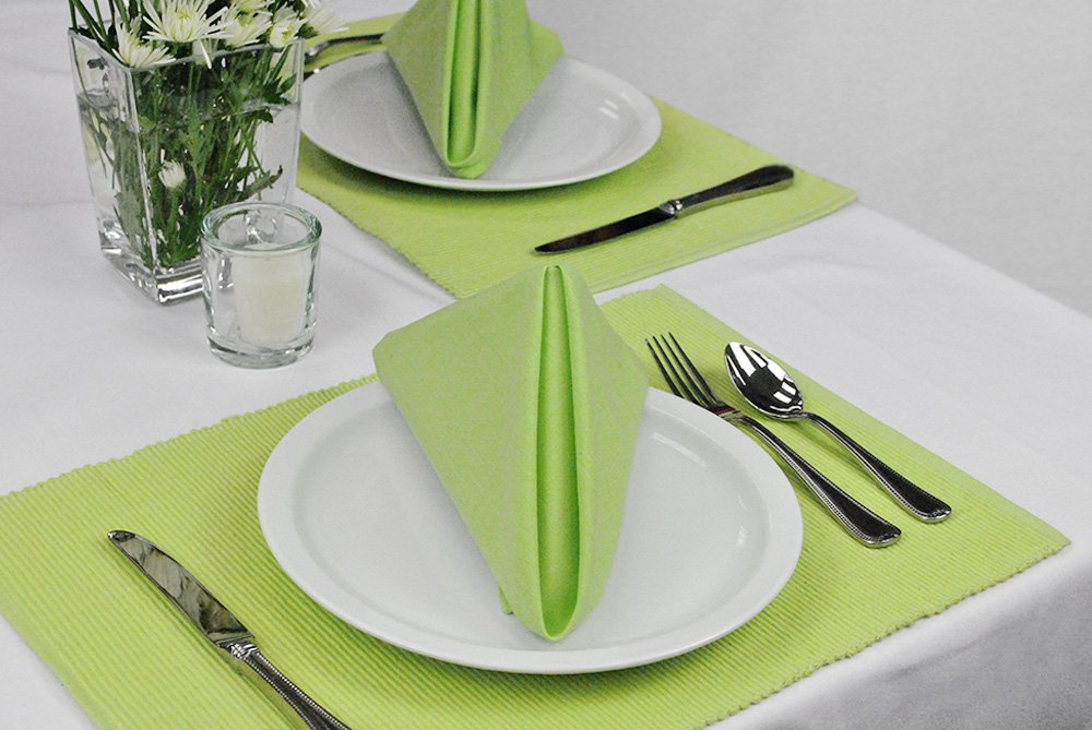 DII Solid Pastel Napkin Set Cotton, Machine Washable, 20x20 Inch, Fresh Green, 6 Count